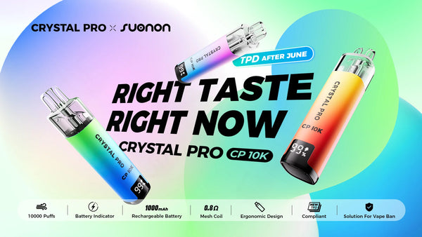 Crystal Pro CP 10K Vape Kit 20mg - Prefilled Pod 10000 Puffs Mesh Coil MTL Sleek (Box offer) Pack of 5 pcs