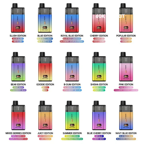 Super Fire Ultra 60K Vape Pod Kit 4in1 20mg Nic-Rechargeable E-Cig TPD UK Box Offer (pack of5)