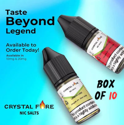 Box of 10 Crystal Fire Salts E-Liquid 10mg 20mg