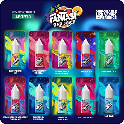 Fantasi Bar Salts Vape Juice E-Liquid Pack of 10