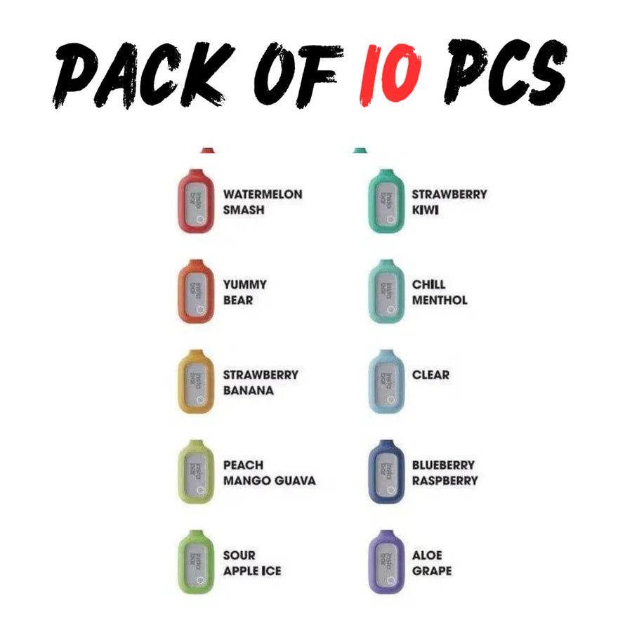 Insta Bar Rechargeable Disposable Vape 10 Bundle Pack
