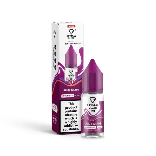 Crystal Clear Juice Bar Nic Salts 10ml – 10mg and 20mg TPD UK
