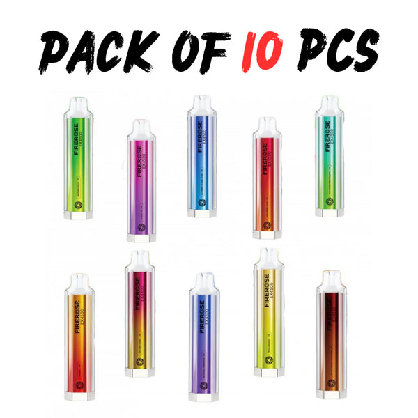 10 Pieces Bundles Elux FireRose EX4500 Puffs 2ml 20 mg 1500 MaH 50 Flavours Mesh Coil