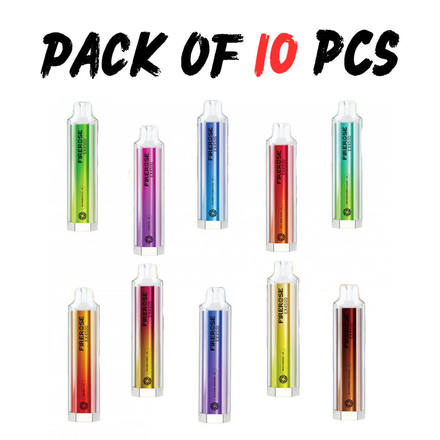 10 Pieces Bundles Elux FireRose EX4500 Puffs 2ml 20 mg 1500 MaH 50 Flavours Mesh Coil
