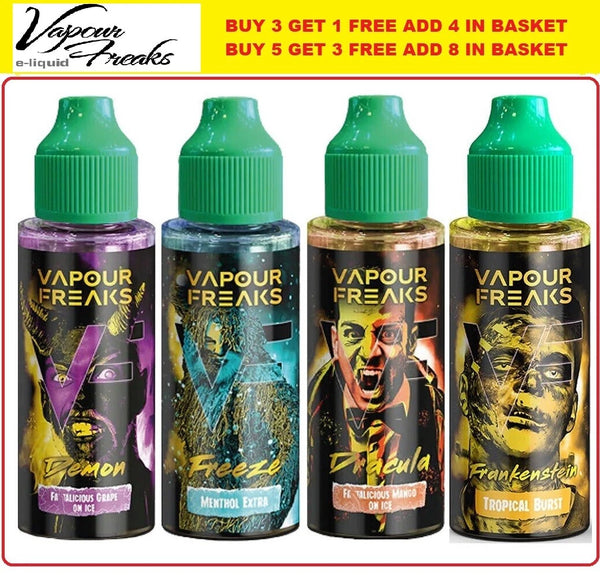 VAPOUR FREAKS 100ML 0MG E-Liquid Vape Juice 70VG 30PGBUY 2 GET 1 FREE ,BUY 5 GET 5 FREE, BUY 10 GET 10 FREE FREE