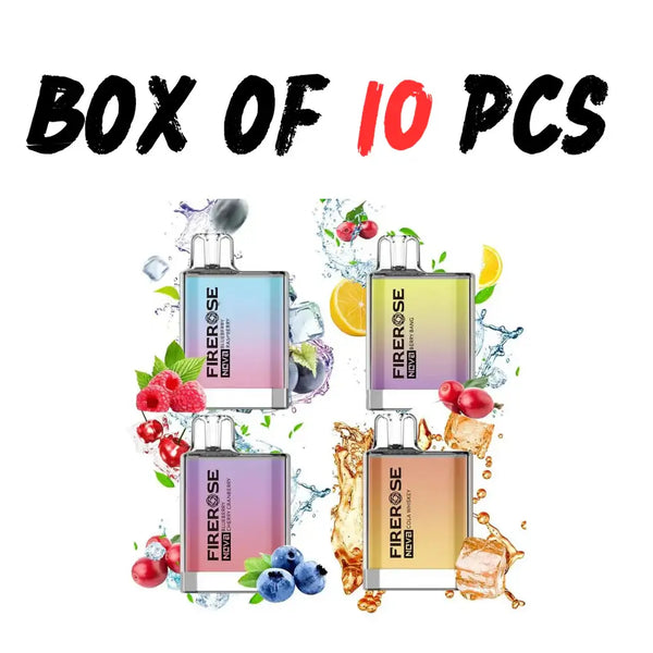10 Pieces Bunlde Firerose Nova 600 Puffs Disposable Vape 2MML 20 MG TPD UK