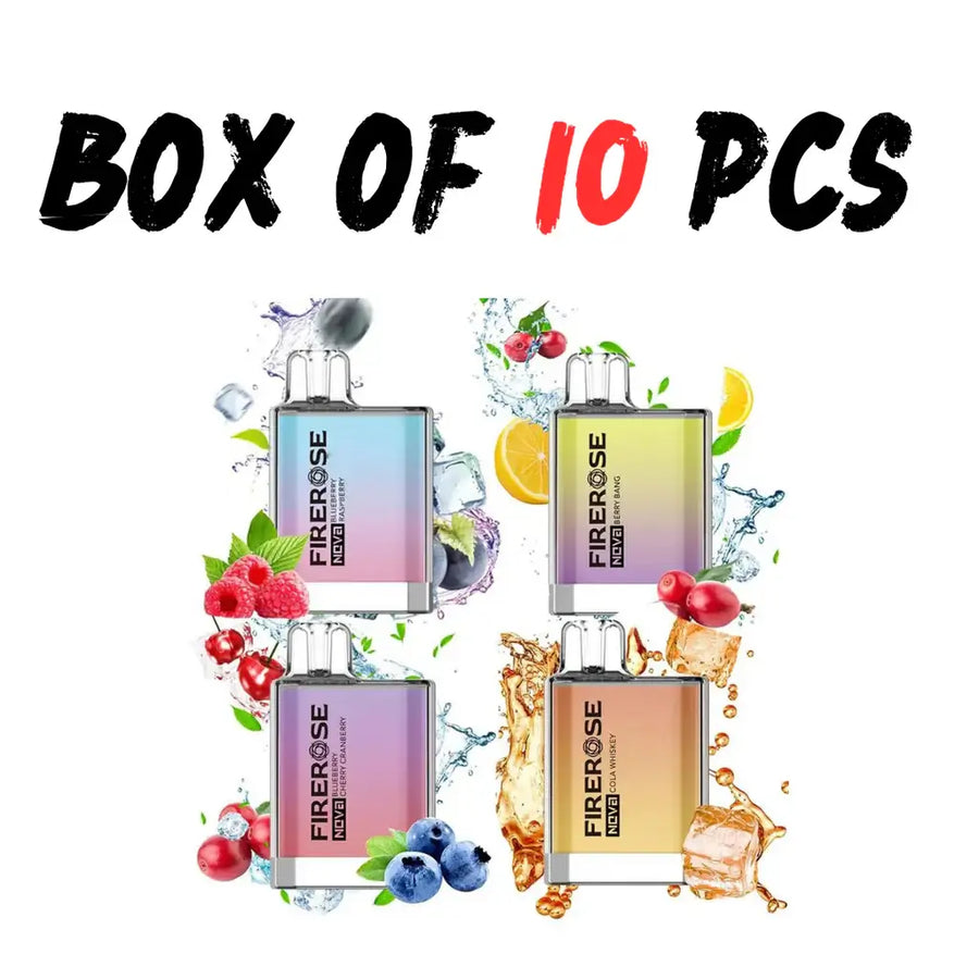 10 Pieces Bunlde Firerose Nova 600 Puffs Disposable Vape 2MML 20 MG TPD UK