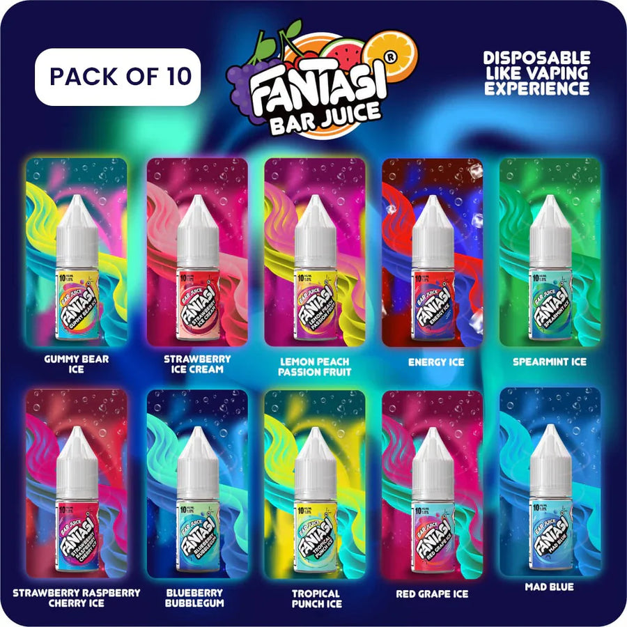 Fantasi E Liquid Pack of 10 Fantasi Ice Nic Salt E-Liquids 10mg & 20mg Royal Fantasi E Liquid Pack of 10 Fantasi Ice Nic Salt E-Liquids 10mg & 20mg Royal